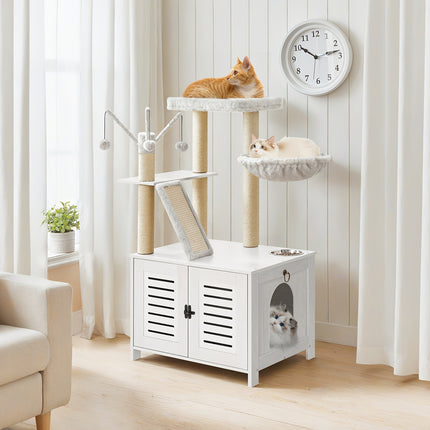 UNICORN Indoor Cat Condo Featuring a Tree with Toys Brown Gray White