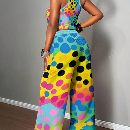 UNICORN Ladies American Retro Y2K Spicy Two-Piece Set Colorful Polka s m l xl xxl