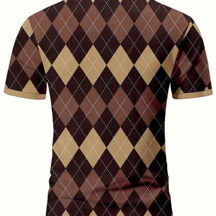 UNICORN Color Blocking Plaid Golf Shirt for Summer Breathable, Collar s m l xl xxl