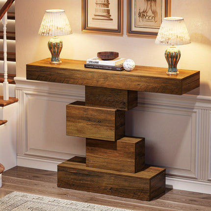 UNICORN 107.95cm Farmhouse Console Table Light Brown