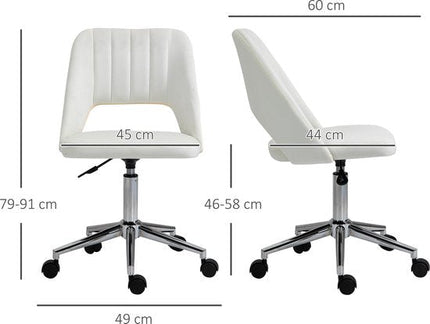 UNICORN Office Chair Shell Shape Beige 49 W x 54 D x 79-91 H