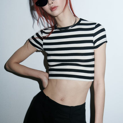 UNICORN women's crop top shirt cropped crop top light brown white green khaki black s m l