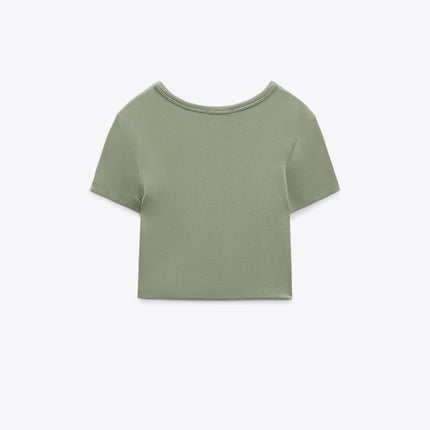 UNICORN women's crop top shirt cropped crop top light brown white green khaki black s m l