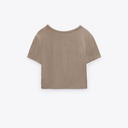 UNICORN women's crop top shirt cropped crop top light brown white green khaki black s m l