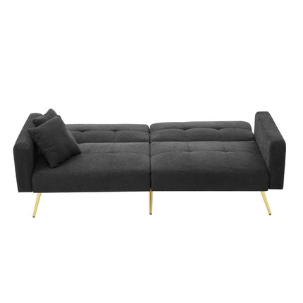 UNICORN Modern minimalist sofa bed size: 175*64*72 cm angle adjustable gold bed legs sofa with cushions side storage pockets