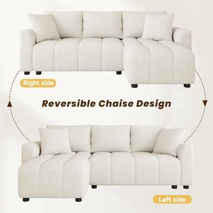 UNICORN Three-seater Fabric Sofa Convertible into L-shaped Corner Sofa Beige