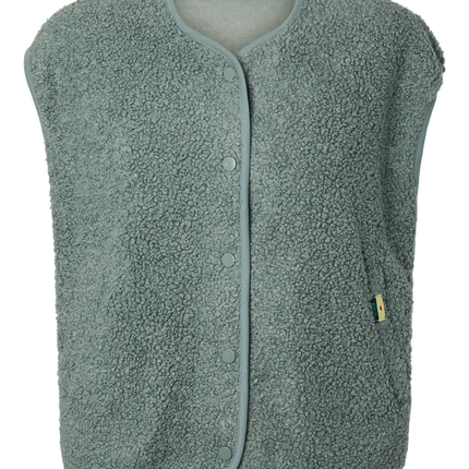 Katty teddy gilet chinois green