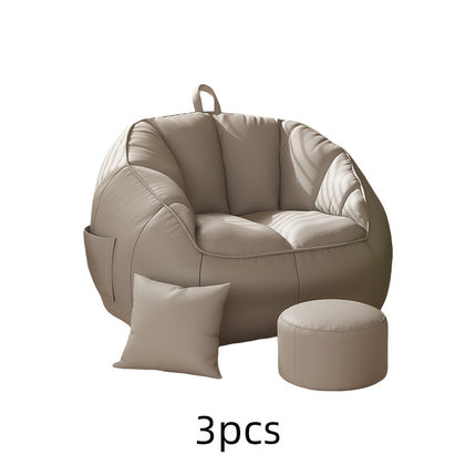 UNICORN 3pcs Set (1 Sofa, 1 Footrest, 1 Cushion) Black Orange Gray 65-75 cm