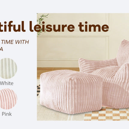 UNICORN Comfortable Bean Bag Chair with Armrests and Footstool Black White Pink Green