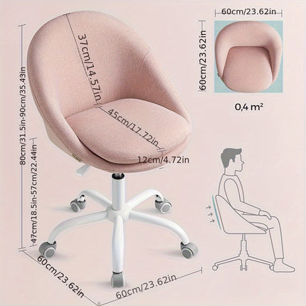 UNICORN Pink Swivel Desk Chair for Home Office, Supports Up to 110Kg