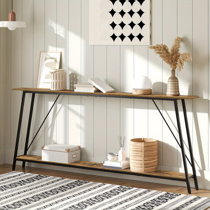 UNICORN Modern Extra-Long Console Table Brown & Black (200cm Length)