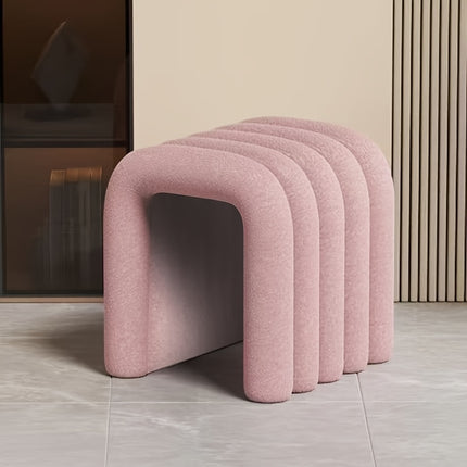 UNICORN 1pc Contemporary N-Shaped Soft Shoe Bench White Black Pink Green