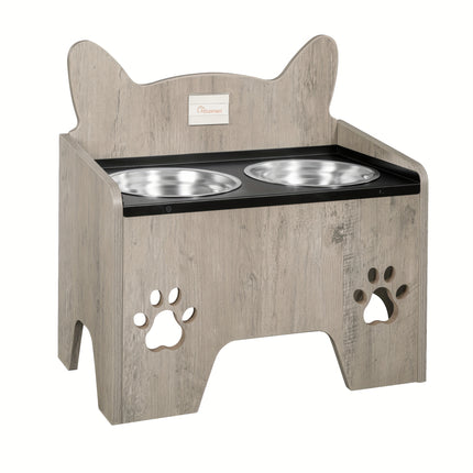 UNICORN Raised Dog Bowls, Elevated Dog Bowl Vintage Brown/Grey