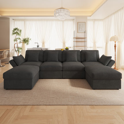 UNICORN U-shaped Corner Sofa Modular Living Room Combination Six-seater Sofa gray