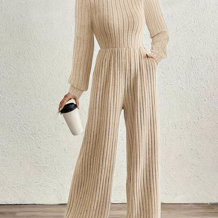 UNICORN High Neck Long Sleeve Versatile Womens Jumpsuit Solid Color s m l xl