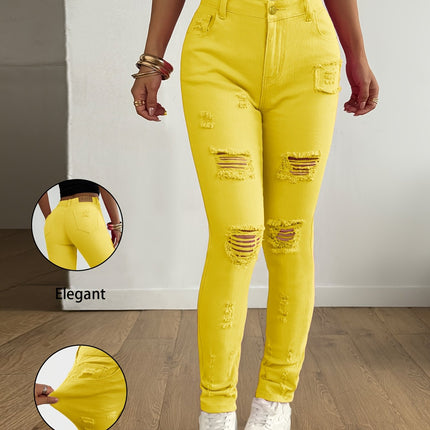 UNICORN Women Elegant Casual Versatile Slim-Fit Candy-Colored Pencil Jeans s m l xl xxl