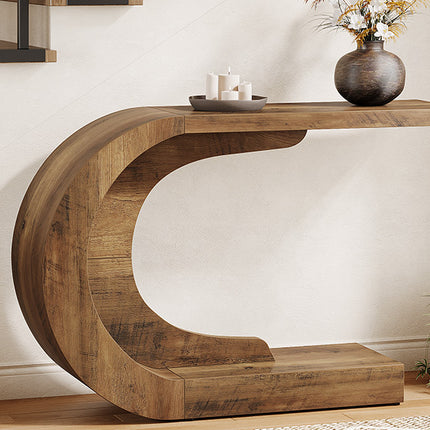 UNICORN 109.98cm Mid-Century Modern C-Shaped Console Table