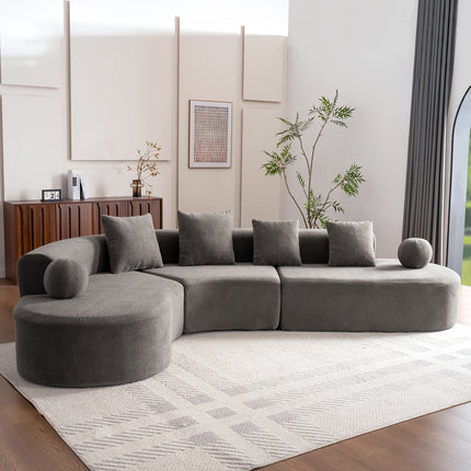UNICORN L-Shaped Sofa Grey Modern Minimalist, 327x215x65cm, for Living Room