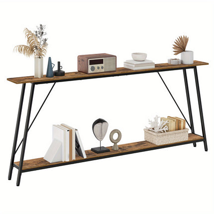 UNICORN Modern Extra-Long Console Table Brown & Black (200cm Length)