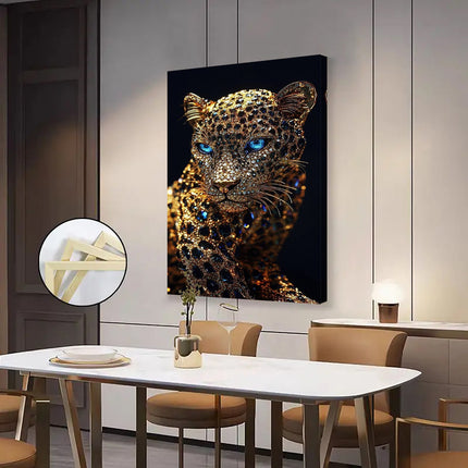 UNICORN 1pc Jeweled Leopard Wall Oil Painting 16x24 or 24x36 cm