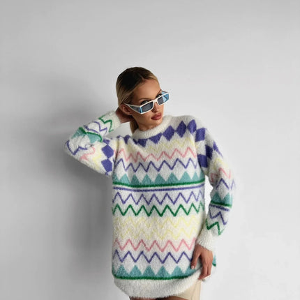 UNICORN Women's sweater white green pink s m l