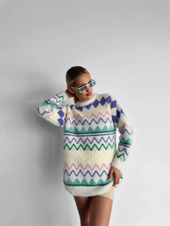 UNICORN Women's sweater white green pink s m l