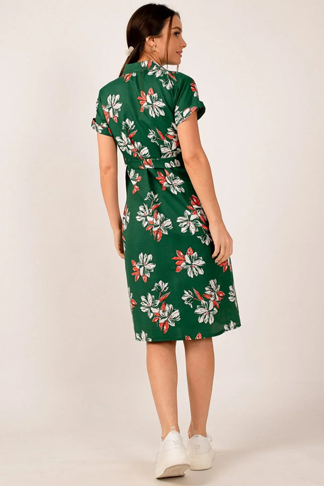 UNICORN Women's floral dress dark green black s m l xl