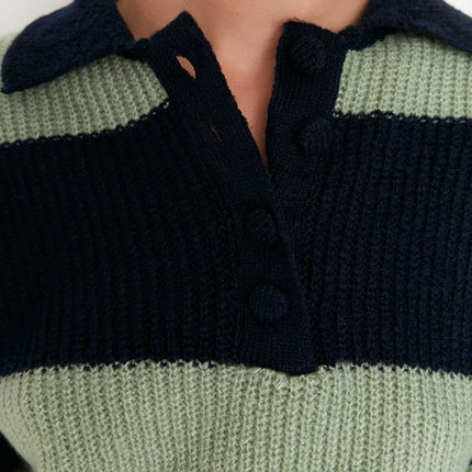UNICORN Women's sweater striped black beige green dark blue brown gray s m l