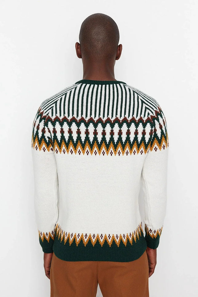 UNICORN Men's sweater motif white green yellow s m l xl xxl