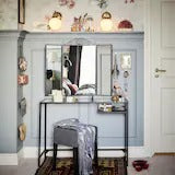 UNICORN Laptop table black-brown glass 100x36 cm