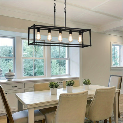UNICORN Modern Black Chandeliers, Kitchen Island Linear Pendant Lights