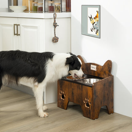 UNICORN Raised Dog Bowls, Elevated Dog Bowl Vintage Brown/Grey