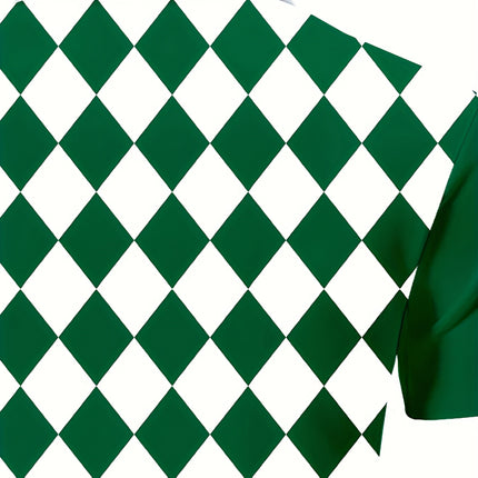 UNICORN Color Blocking Plaid Golf Shirt for Summer Breathable, Collar s m l xl xxl