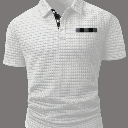 UNICORN Men'S Polo Shirt Square Solid Pattern Short Sleeve Polo Collar s m l xl xxl