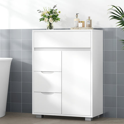 UNICORN Modern White Freestanding Bathroom Cabinet Storage