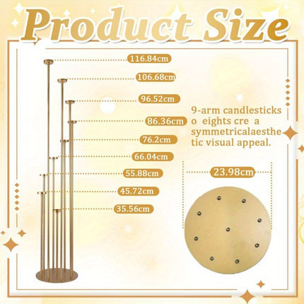 UNICORN 9-Arm Candlestick Floor Lamp Golden
