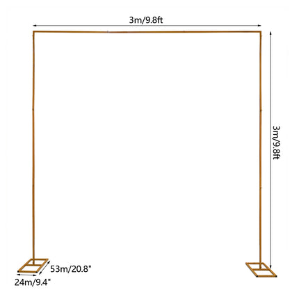 UNICORN Metal Square Garden Arch for Weddings And Events 3M X 3M Golden