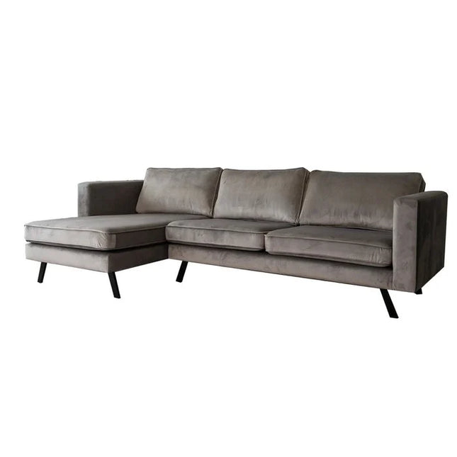 UNICORN Corner sofa velvet corner sofa gray brown anthracite length 150 width 270 height 85