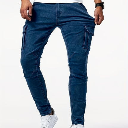 UNICORN Men's Slim Fit Multi-Color Cargo Jeans - Side Zipper Pockets xs s m l xl xxl xxxl