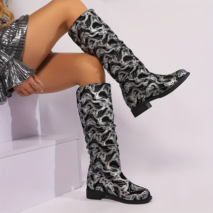 UNICORN Ladies Colorful Butterfly Series Features Stylish And Versatile High-Heeled Boots