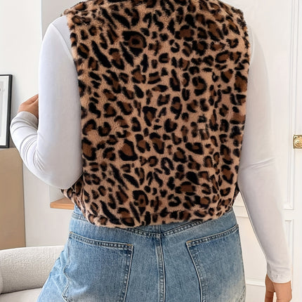UNICORN Women'S Easy Sleeveless Leopard Print Vest Jacket, Winter Style s m l xl