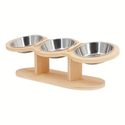 UNICORN Elevated Cat Bowl 3 Stainless Steel Bowls for Indoor Cats and Small Dogs