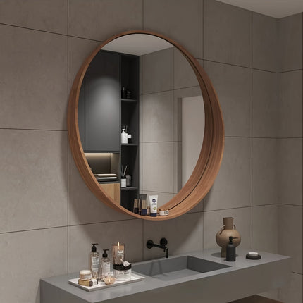 UNICORN Solid Oak 60x60cm Wall Mirror Black White