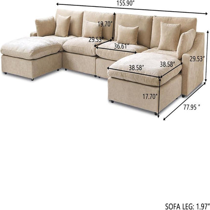 UNICORN Cloud Couch Modular Sofa 4.06meter U-Shaped White Black Gray Khaki