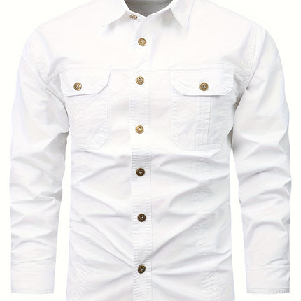 UNICORN Spring And Autumn Men'S Long Sleeve Thin Multi-Pocket Shirt xs s m l xl xxl