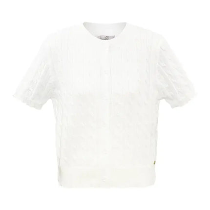 UNICORN Knitted cardigan with cable print - white  S M L