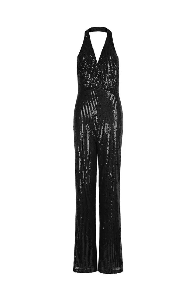 UNICORN Glitter halter jumpsuit - black S M L