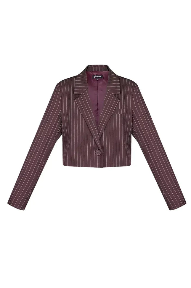 UNICORN Pinstripe cropped blazer Burgundy s m l