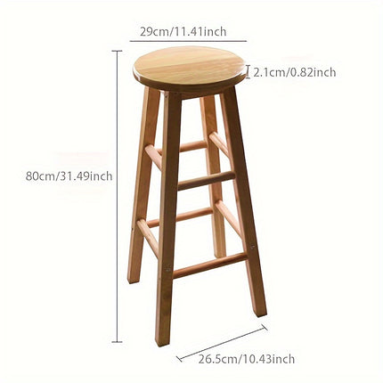 UNICORN Oak Round Stools, Solid Wood Bar Stools, Pub Chairs
