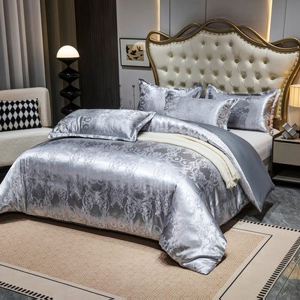 UNICORN Luxury European Jacquard Satin High-Quality Duvet Cover Three-Piece Set